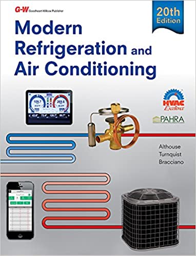 Cover of 20th edition Modern Refrigeration and Air Conditioning book with HVAC logos and equipment illustrations on white background