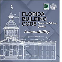 Cover of 2020 Florida Building Code Accessibility edition showing state capitol architectural blueprint on blue background