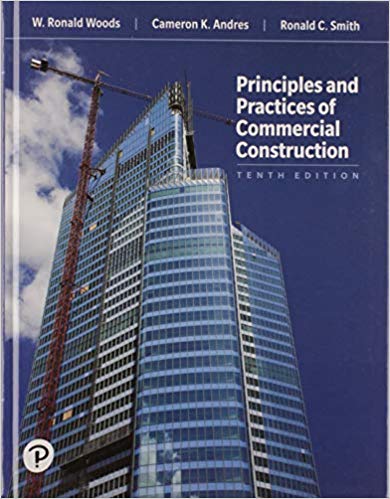 Cover of Principles and Practices of Commercial Construction 10th Edition with high-rise building and crane on cover