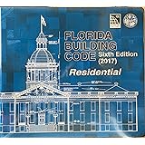 Cover of the Florida Building Code Sixth Edition 2017 Residential with a detailed architectural dome blueprint against blue background