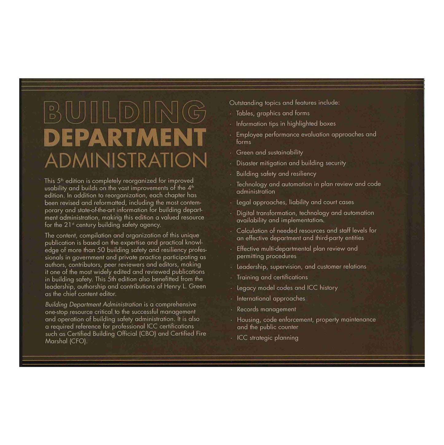 Building Department Administration, 5th Edition