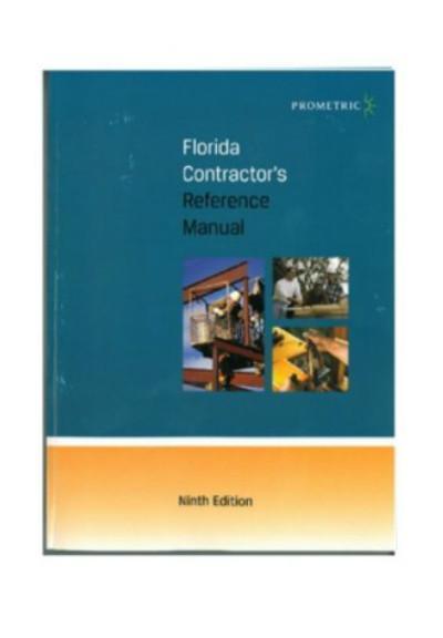 Prometric Florida Contractor’s Reference Manual ninth edition with blue cover and three construction site images