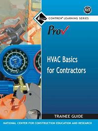 Cover of HVAC Basics for Contractors trainee guide showing pressure gauges and HVAC tools on the left side