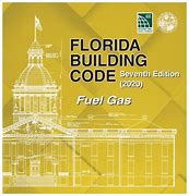 Cover of Florida Building Code Seventh Edition 2020 focusing on Fuel Gas with state capitol building outline on gold background