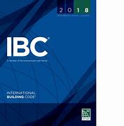 2018 edition cover of the International Building Code with blue geometric background and white IBC text