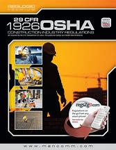 Cover of OSHA 1926 Construction Industry Regulations manual with silhouette of worker and safety compliance images