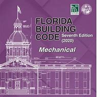 Purple cover of Florida Building Code Seventh Edition 2020 focused on Mechanical with state capitol building blueprint illustration