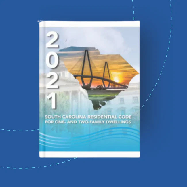 2021 South Carolina Residential Code book for one- and two-family dwellings with bridge and sunset design