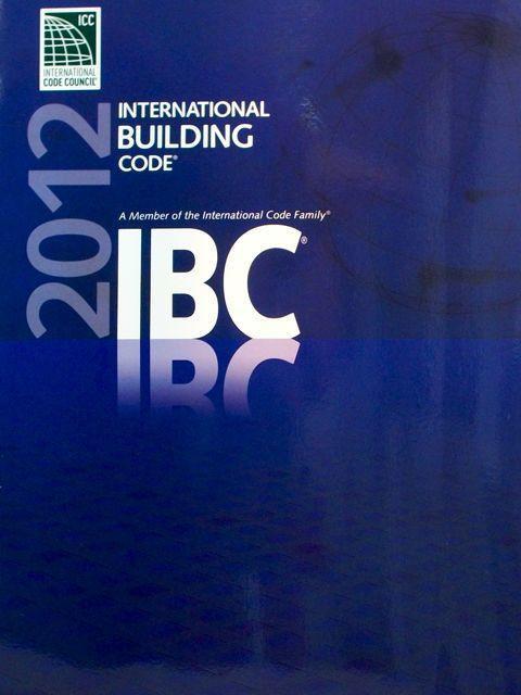 Blue cover of the 2012 International Building Code by ICC with large IBC text and year displayed vertically