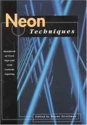 Dark blue and black cover of Neon Techniques practice questions book for electrical exam preparation in Florida