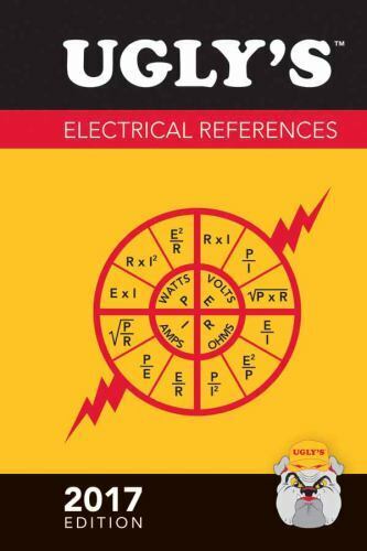 2017 edition cover of Ugly’s Electrical References book featuring electrical formulas and red lightning bolt design