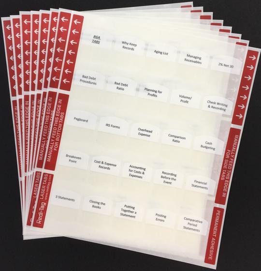 Set of pre-printed adhesive tabs with red edges for organizing South Carolina commercial electrical code books
