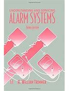 Cover of Understanding and Servicing Alarm Systems Third Edition by W. William Trimmer with schematic lock illustrations on pink background