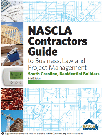Cover of NASCLA Contractors Guide to Business Law and Project Management 8th Edition for South Carolina residential builders