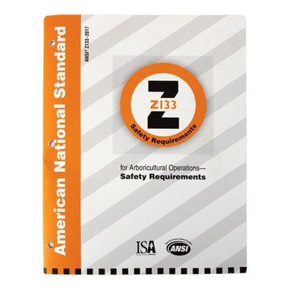 Cover of ANSI Z133 2017 Arboricultural Operations Safety Requirements publication with orange and gray design