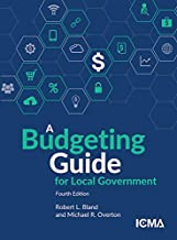 Cover of Budgeting Guide for Local Government Fourth Edition with blue hexagonal icons and financial symbols on navy background
