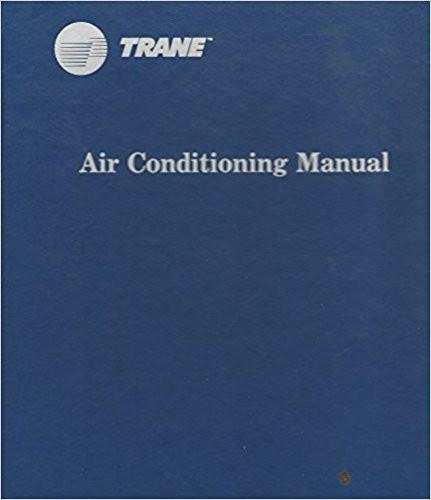 Front cover of the Trane Air Conditioning Manual, 6th Edition, with blue background and white text