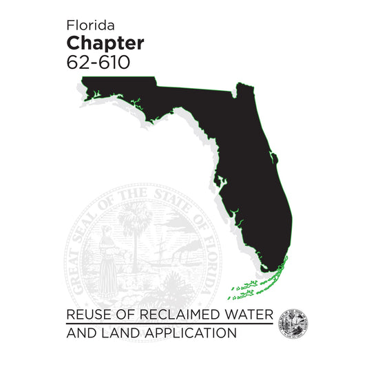 Silhouette of Florida with text for Chapter 62-610 on reuse of reclaimed water and land application standards