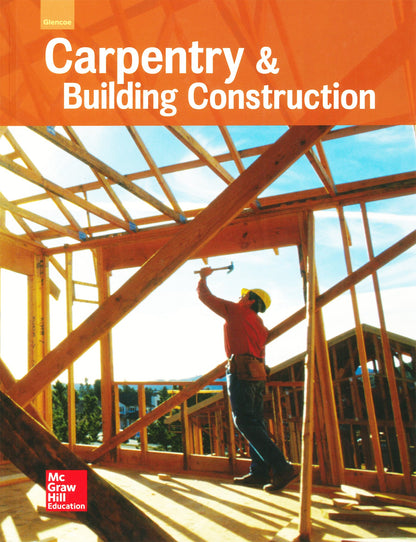 Cover of Carpentry and Building Construction 2016 edition showing a worker framing a wooden structure in daylight
