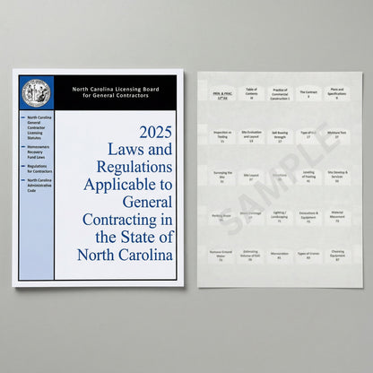 Laws and Regulations Applicable to General Contracting in  the State of North Carolina, North Carolina Licensing Board  for General Contractors, 2025