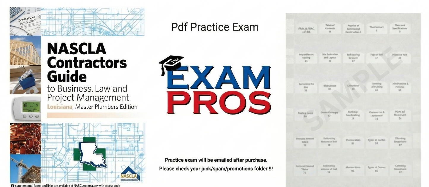 Louisiana Master Plumbers NASCLA Contractors Guide to Business, Law and Project Management, LA Master Plumbers 1st Edition
