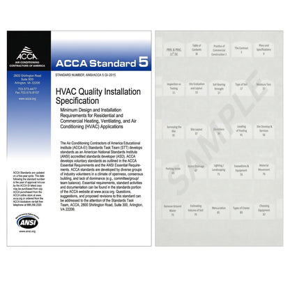 ANSI/ACCA 5 QI–2015 HVAC Quality Installation Specification