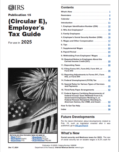 IRS Circular E, Employer's Tax Guide, Publication 15