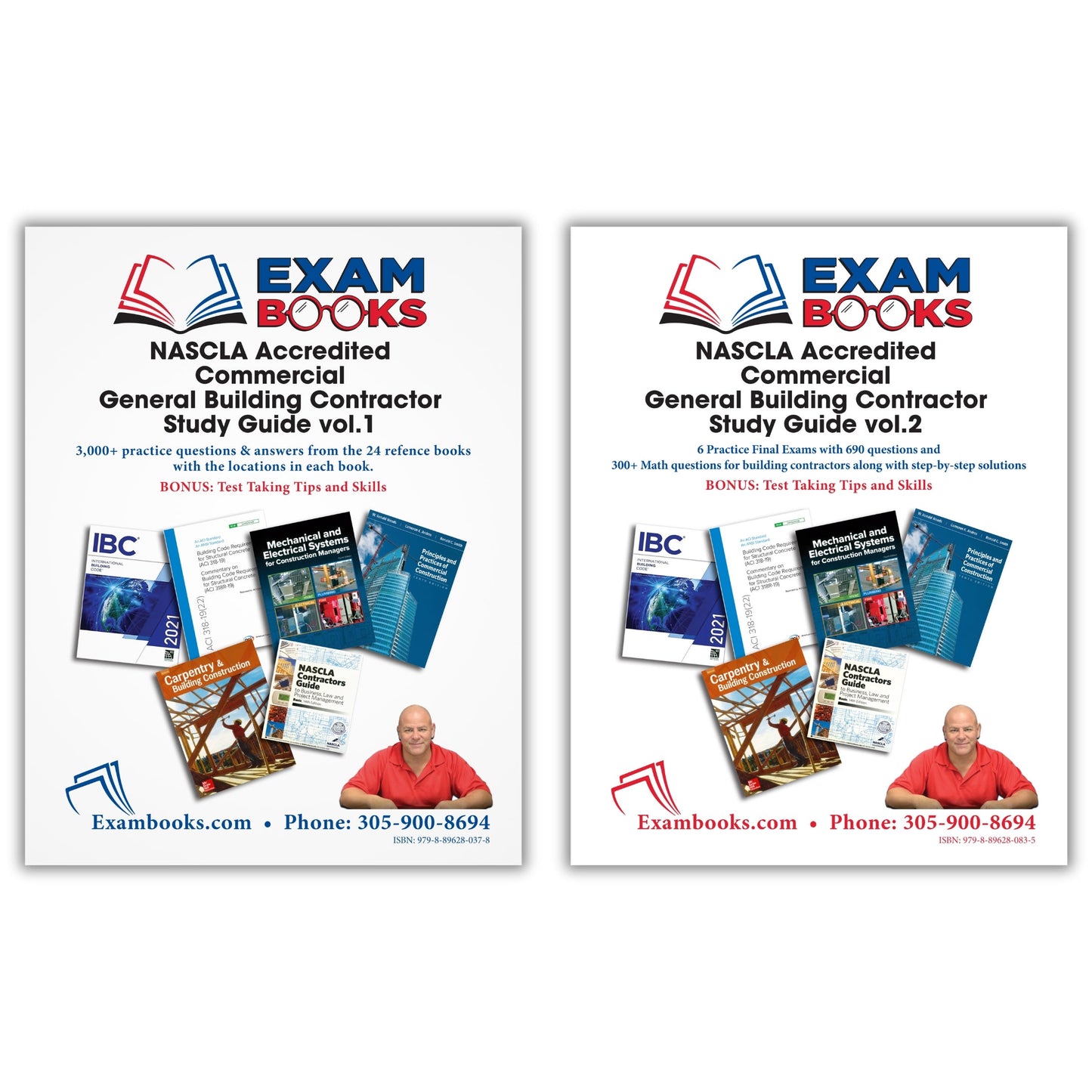 NASCLA Accredited Commercial General Building Contractor Study Guide Volume 1 & 2