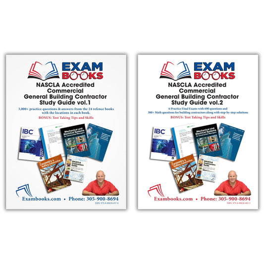 NASCLA Accredited Commercial General Building Contractor Study Guide Volume 1 & 2