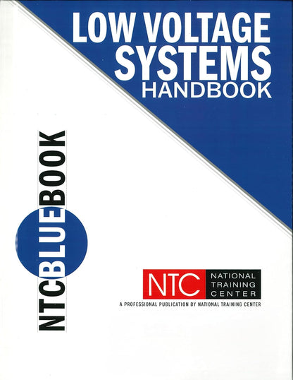 Low Voltage Systems Handbook cover with blue and white design and National Training Center logo at bottom right