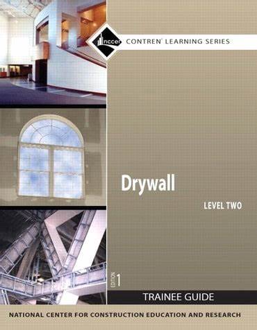 Cover of Drywall Level Two trainee guide from Contren Learning Series with construction and window images