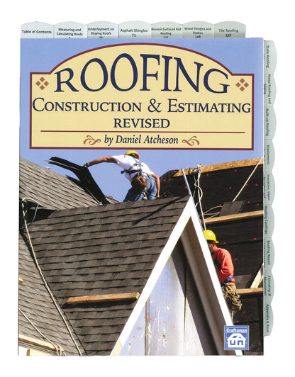 Book cover showing construction workers installing shingles on a residential roof under a clear sky