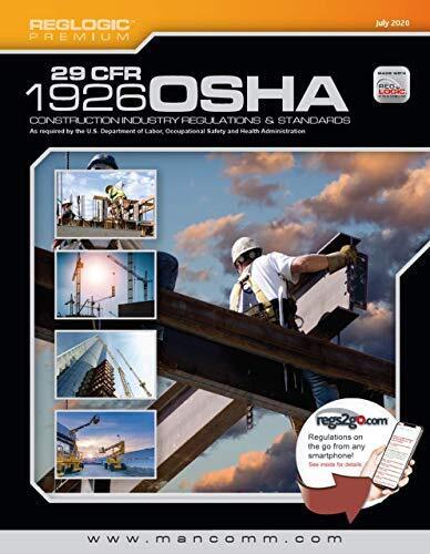 Cover of 29 CFR 1926 OSHA Construction Industry Regulations and Standards manual with construction images and sunset sky background